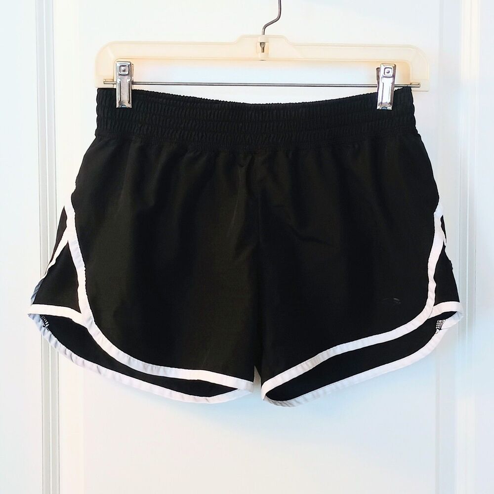 Champion DuoDry+ Athletic Running Shorts Women’s Small Black White Trim